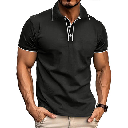 European And American Style Men's Clothing Short Sleeve Lapel Jacquard