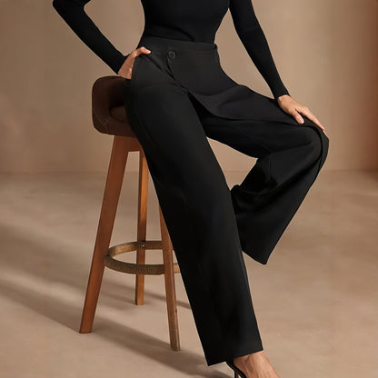 Asymmetrical Draping Suit-style High-waisted Slimming Casual Pants