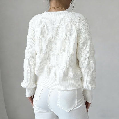 Women's Bow Cropped Cardigan - Long Sleeve V-Neck Button Down Knit Sweater Top