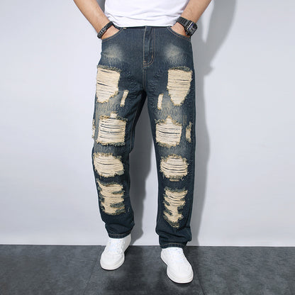 Men's Straight Wrinkle-resistant Loose Casual Jeans