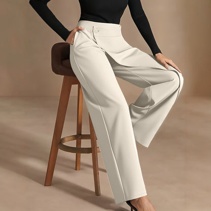 Asymmetrical Draping Suit-style High-waisted Slimming Casual Pants