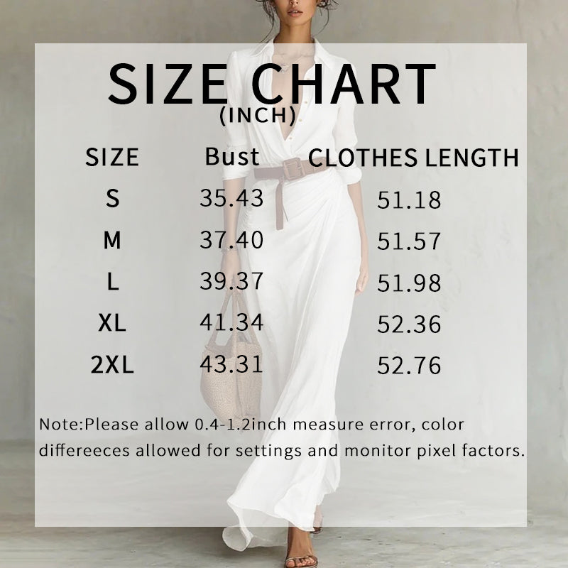 Women Long Sleeve Ruched Elegant Maxi Dress Button Down Shirt Long Dress With Belts