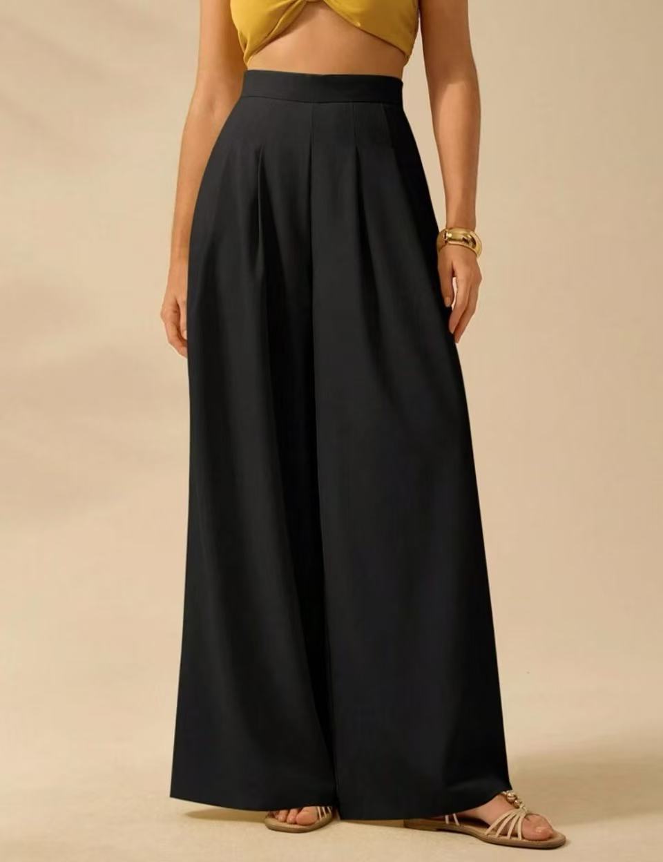 Women's Printed Casual Loose High-Waist Wide-Leg Pants