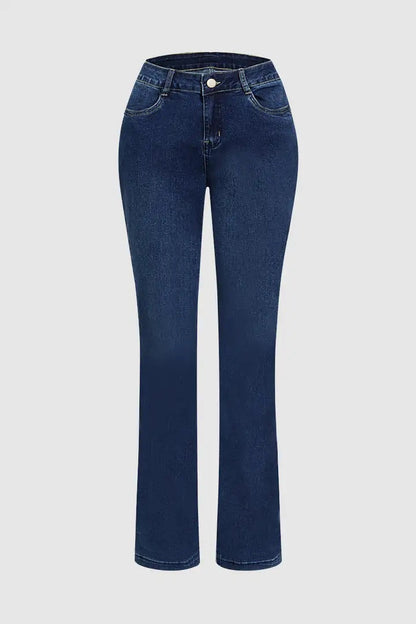 Gold Embroidered Horse Flare Jeans High-Waisted Dark Wash, Retro Western Cowgirl Chic, Festival Ready Must-Have Denim Pants