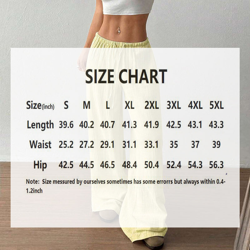 Plus Size Women's Solid Color High-Waisted Wide Leg Pants Drawstring Waist Casual Trousers For Spring And Autumn